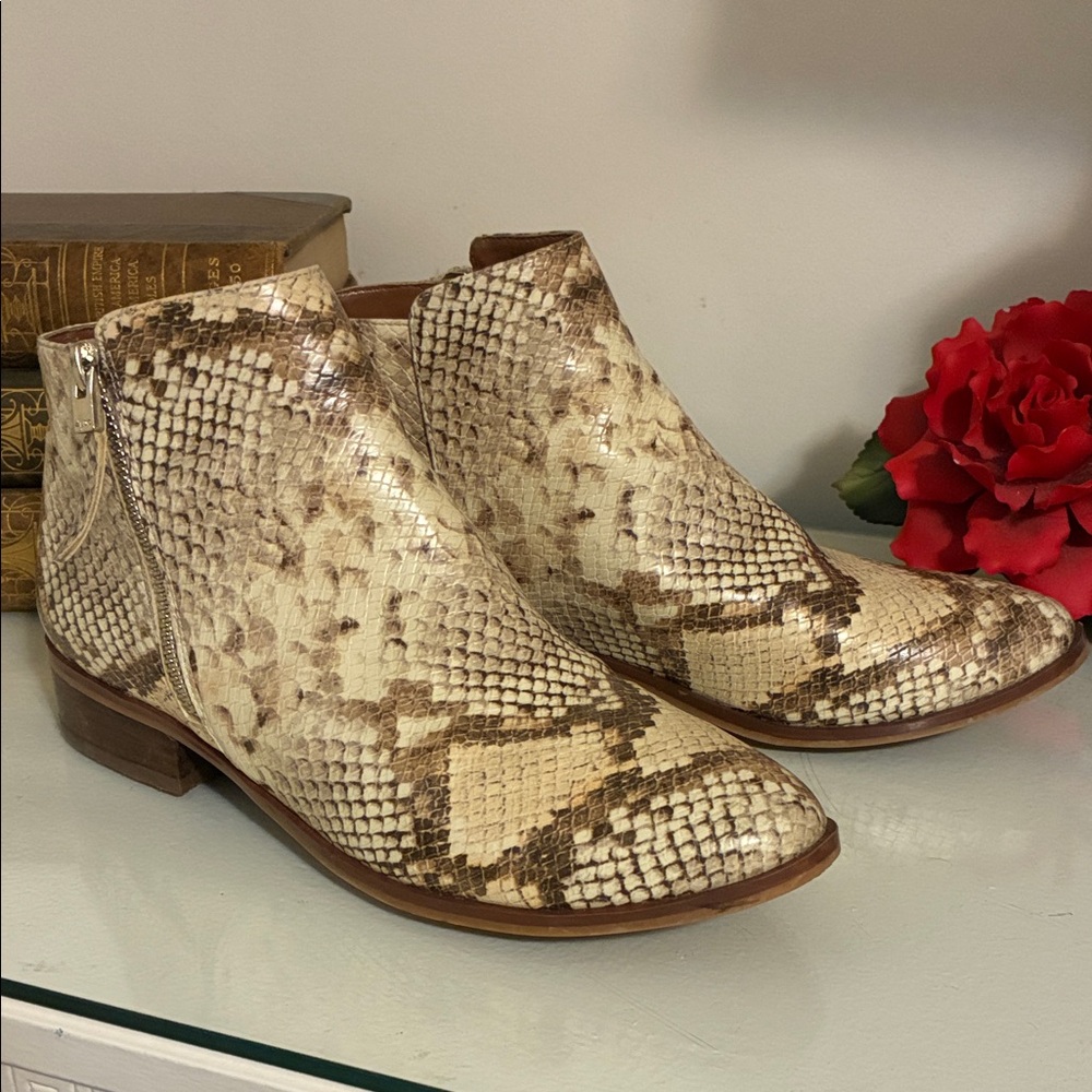 Aldo Faux Snakeskin Ankle Boots Size 8